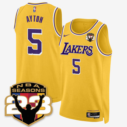LAL “23” Patch To Celebrate Record-Setting Season Jersey - All Stitched