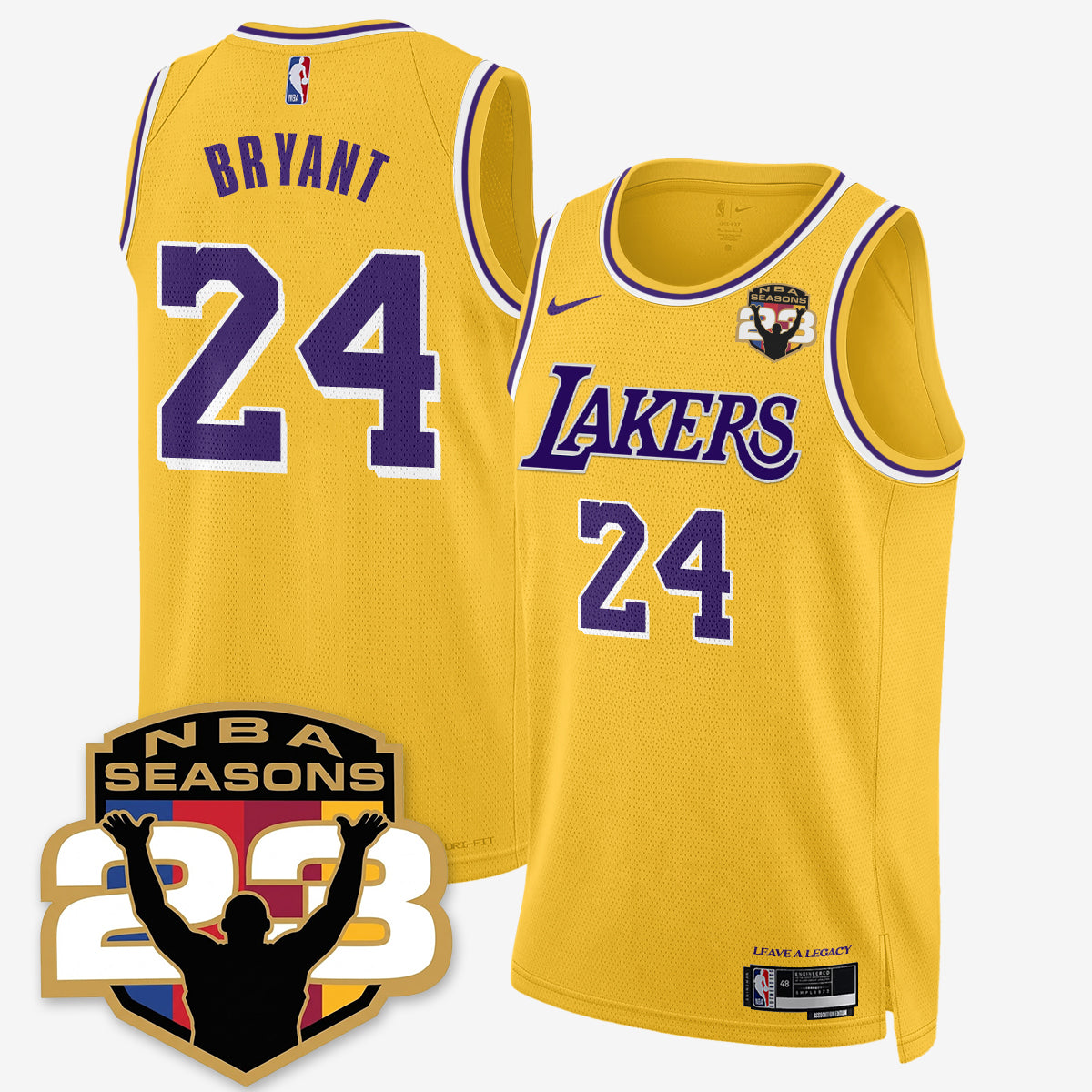 LAL “23” Patch To Celebrate Record-Setting Season Jersey - All Stitched