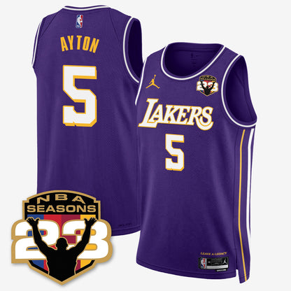 LAL “23” Patch To Celebrate Record-Setting Season Jersey - All Stitched