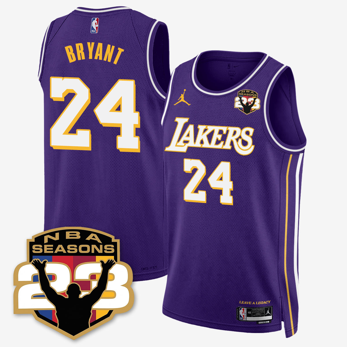 LAL “23” Patch To Celebrate Record-Setting Season Jersey - All Stitched