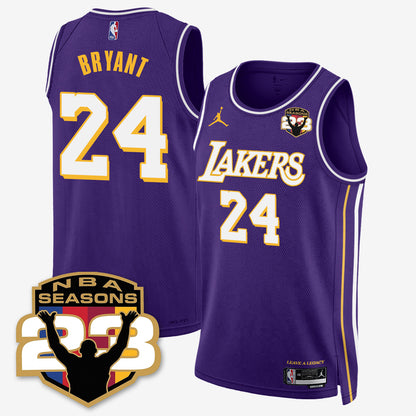 LAL “23” Patch To Celebrate Record-Setting Season Jersey - All Stitched