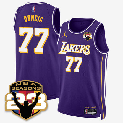 LAL “23” Patch To Celebrate Record-Setting Season Jersey - All Stitched