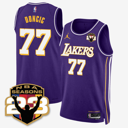LAL “23” Patch To Celebrate Record-Setting Season Jersey - All Stitched