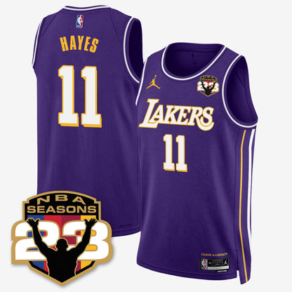 LAL “23” Patch To Celebrate Record-Setting Season Jersey - All Stitched