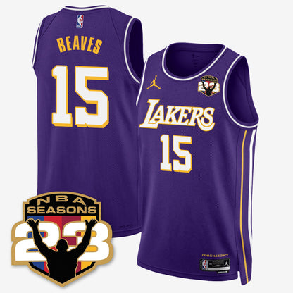 LAL “23” Patch To Celebrate Record-Setting Season Jersey - All Stitched