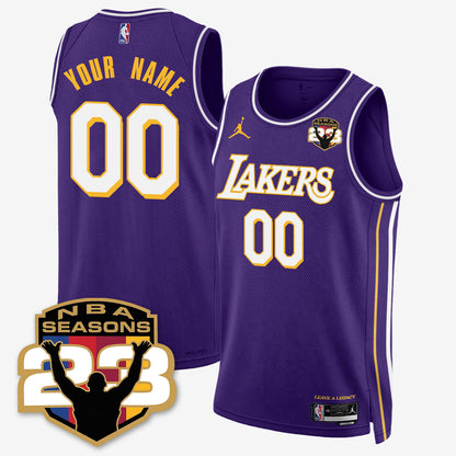LAL “23” Patch To Celebrate Record-Setting Season Jersey - All Stitched