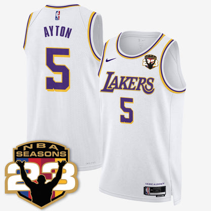 LAL “23” Patch To Celebrate Record-Setting Season Jersey - All Stitched