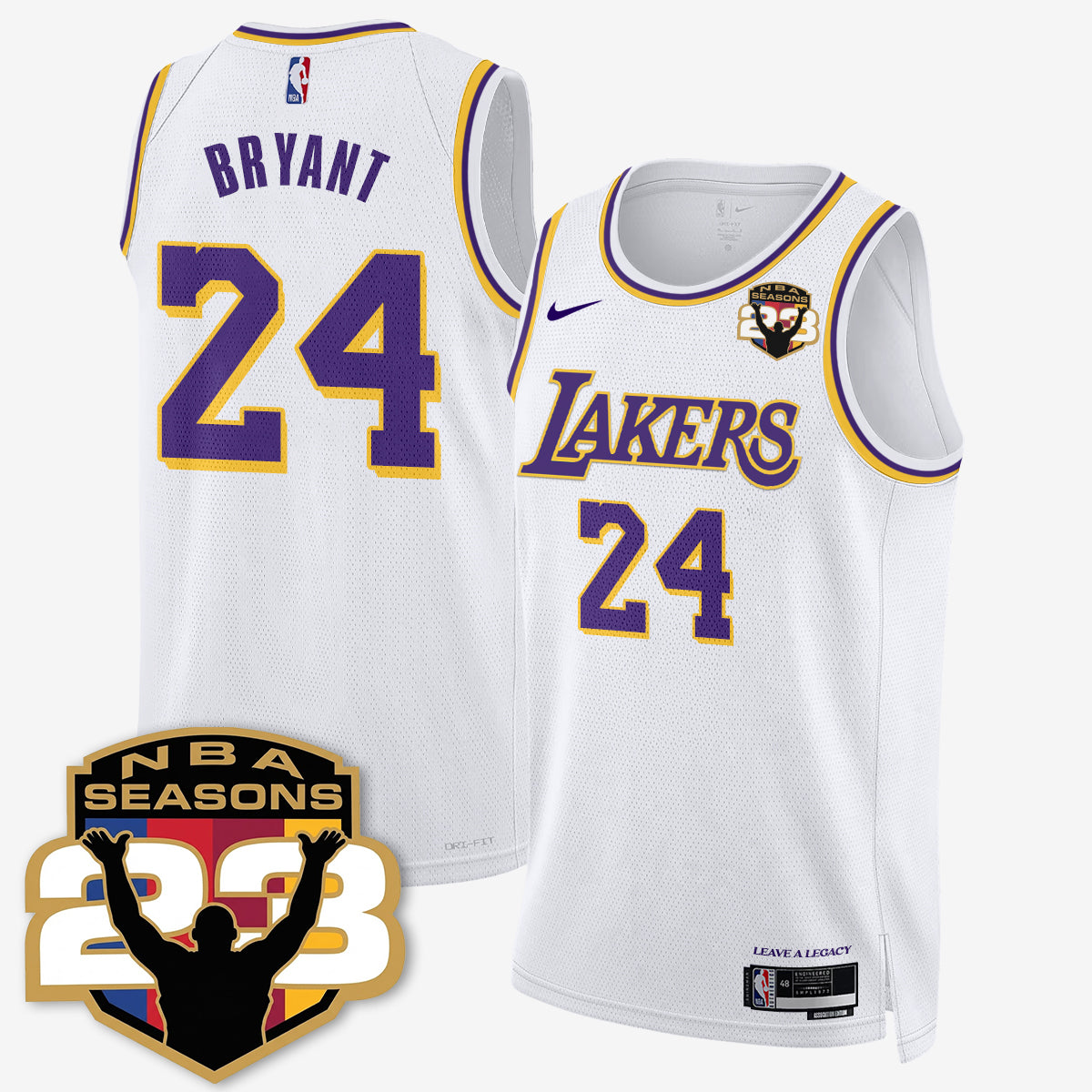 LAL “23” Patch To Celebrate Record-Setting Season Jersey - All Stitched