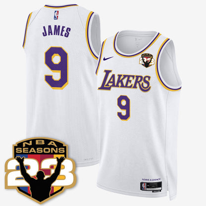 LAL “23” Patch To Celebrate Record-Setting Season Jersey - All Stitched