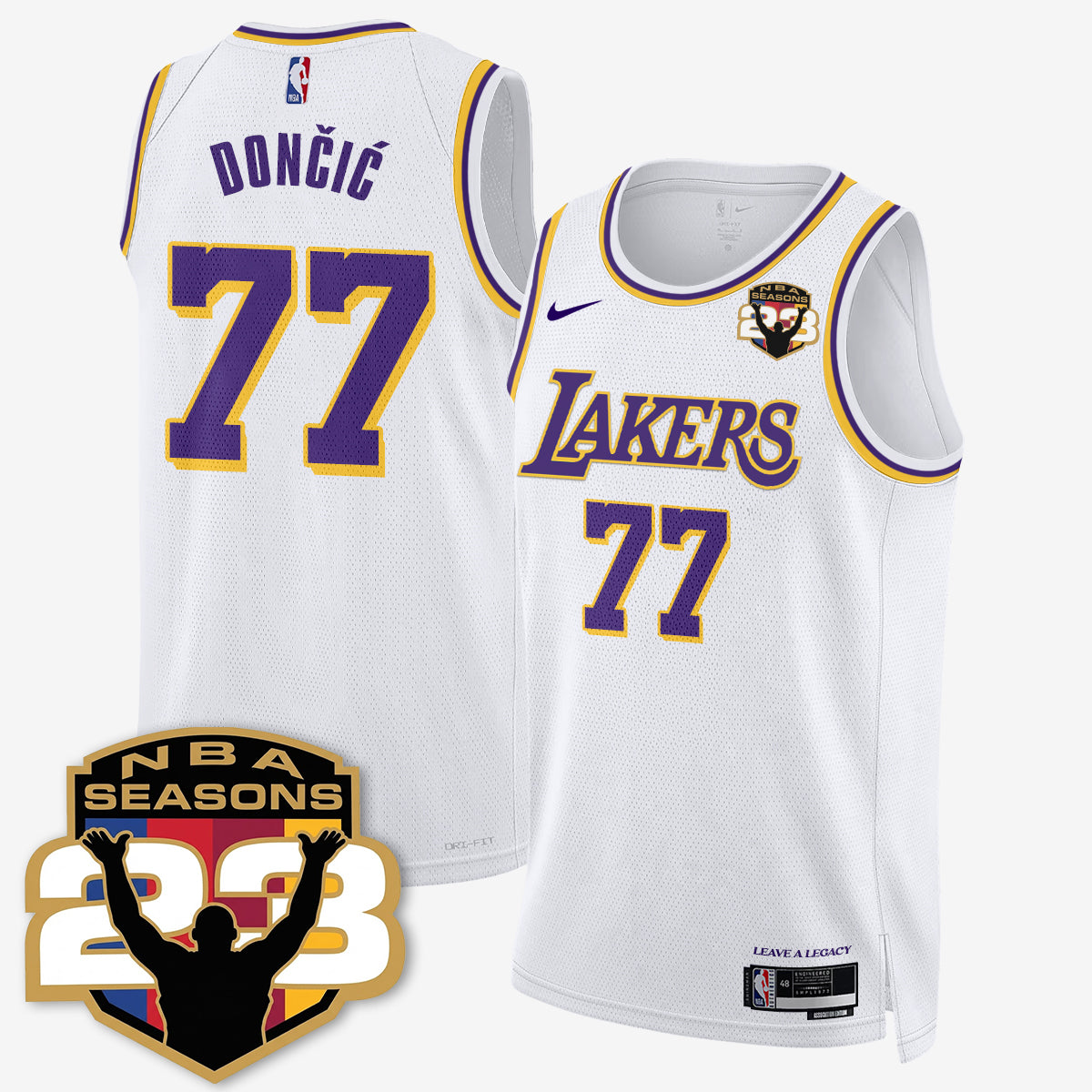 LAL “23” Patch To Celebrate Record-Setting Season Jersey - All Stitched