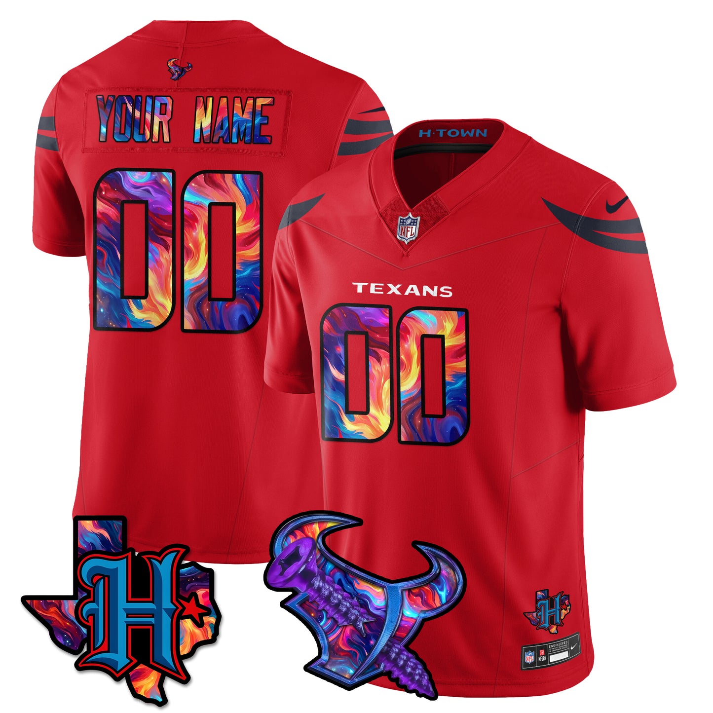 HOU Special Vapor Limited Custom Jersey - All Stitched
