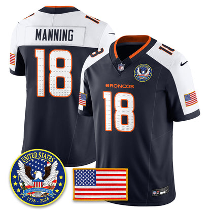 DEN "United States 250th Anniversary Patch" Vapor Limited Jersey - All Stitched