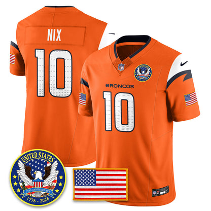 DEN "United States 250th Anniversary Patch" Vapor Limited Jersey - All Stitched