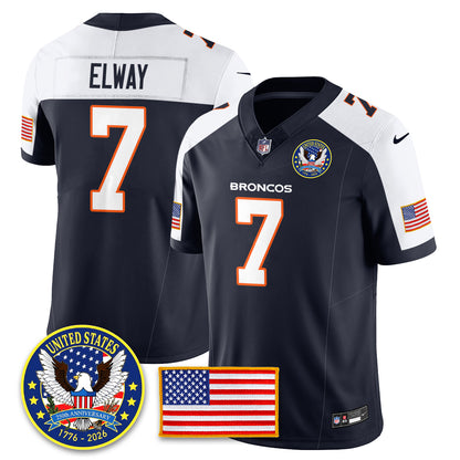 DEN Throwback "United States 250th Anniversary Patch" Vapor Limited Jersey - All Stitched