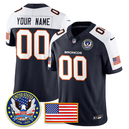 DEN Throwback "United States 250th Anniversary Patch" Vapor Limited Custom Jersey - All Stitched