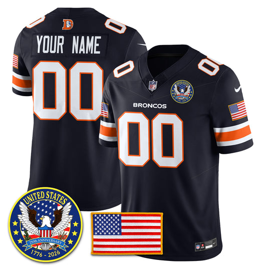 DEN Throwback "United States 250th Anniversary Patch" Vapor Limited Custom Jersey - Stitched