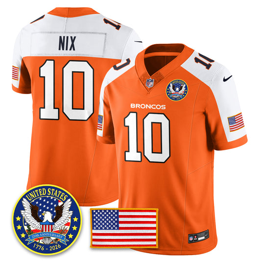 DEN Throwback "United States 250th Anniversary Patch" Vapor Limited Jersey - Stitched