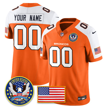 DEN Throwback "United States 250th Anniversary Patch" Vapor Limited Jersey - All Stitched