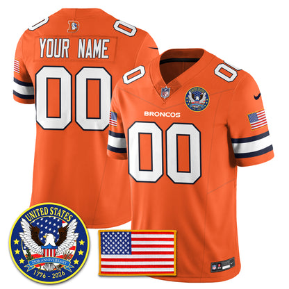 DEN Throwback "United States 250th Anniversary Patch" Vapor Limited Jersey - All Stitched