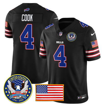 BUF "United States 250th Anniversary Patch" Vapor Limited Jersey - All Stitched