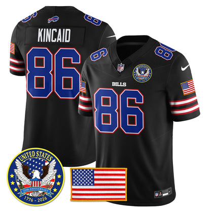 BUF "United States 250th Anniversary Patch" Vapor Limited Jersey - All Stitched