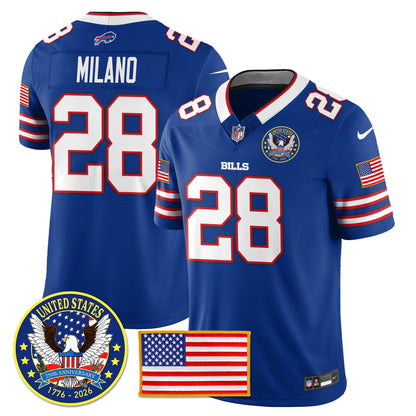 BUF "United States 250th Anniversary Patch" Vapor Limited Jersey - All Stitched