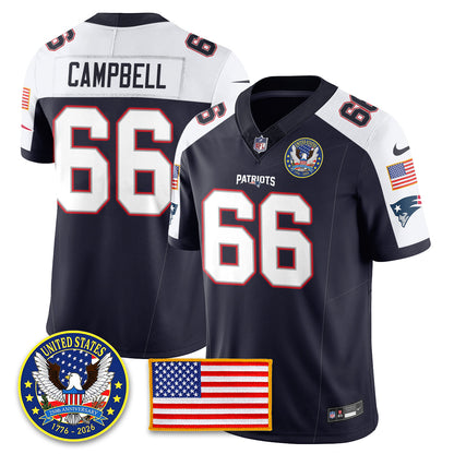 NE "United States 250th Anniversary Patch" Vapor Limited Jersey - All Stitched