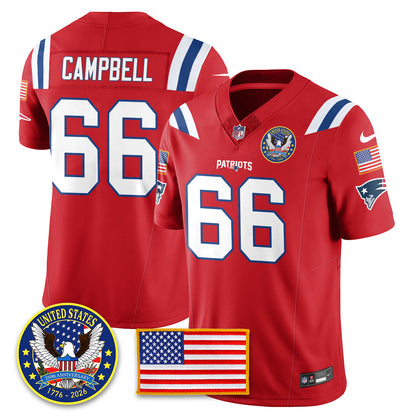 NE "United States 250th Anniversary Patch" Vapor Limited Jersey - All Stitched