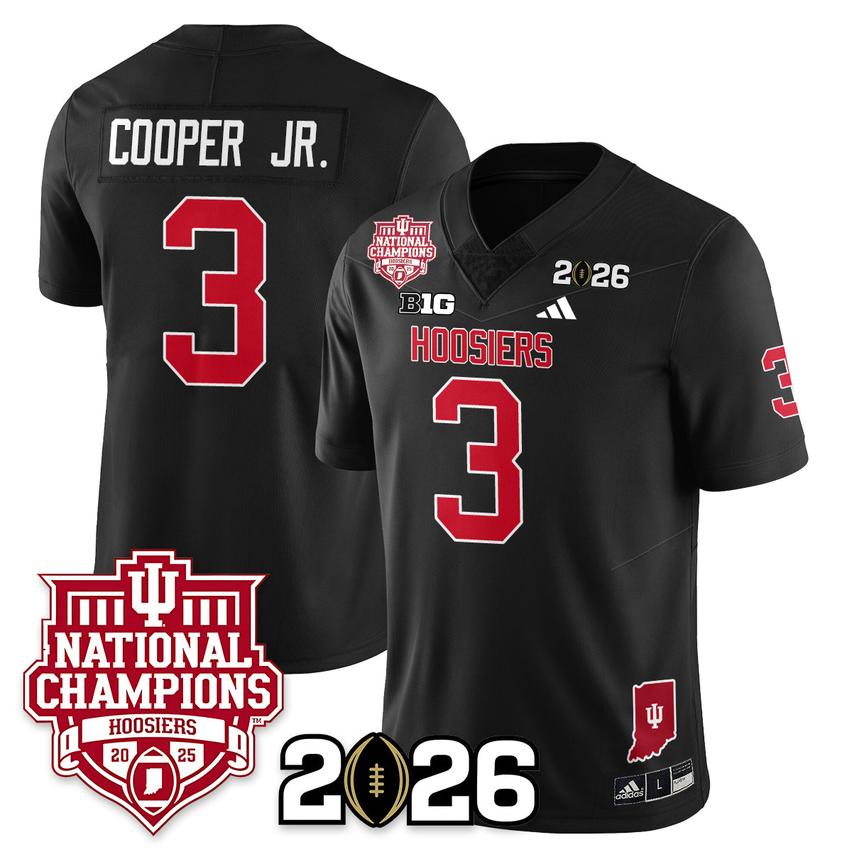Indiana Hoosiers Vapor Limited Football Jersey - 2025 National Champions - All Stitched