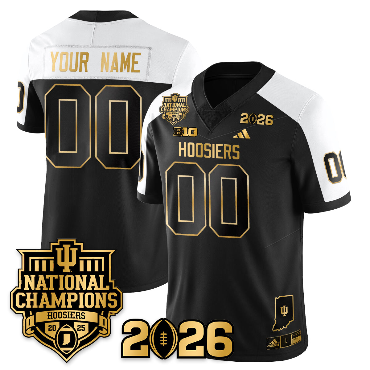Indiana Hoosiers Vapor Limited Football Gold Jersey - 2025 National Champions - All Stitched