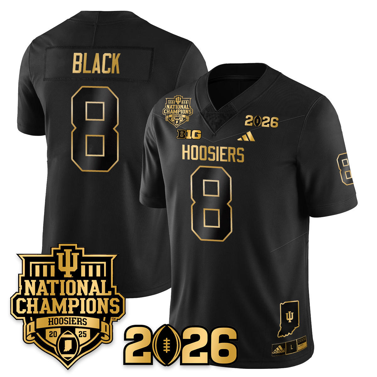 Indiana Hoosiers Vapor Limited Football Gold Jersey - 2025 National Champions - All Stitched