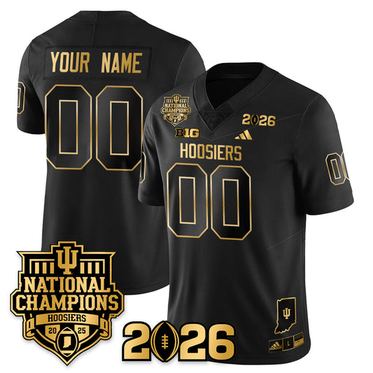 Custom Indiana Hoosiers Vapor Limited Football Gold Jersey - 2025 National Champions - All Stitched