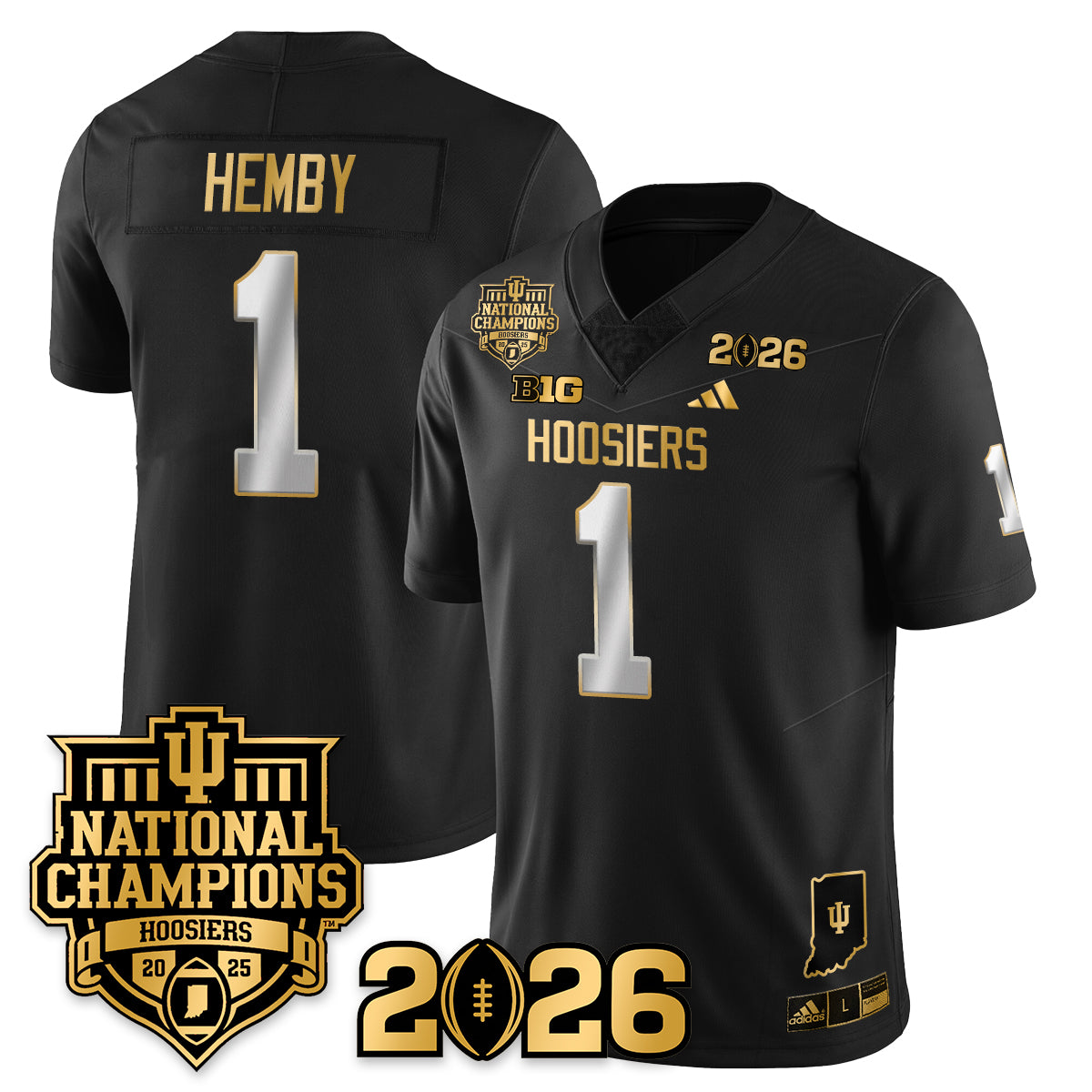 Indiana Hoosiers Vapor Limited Football Gold Jersey - 2025 National Champions - All Stitched