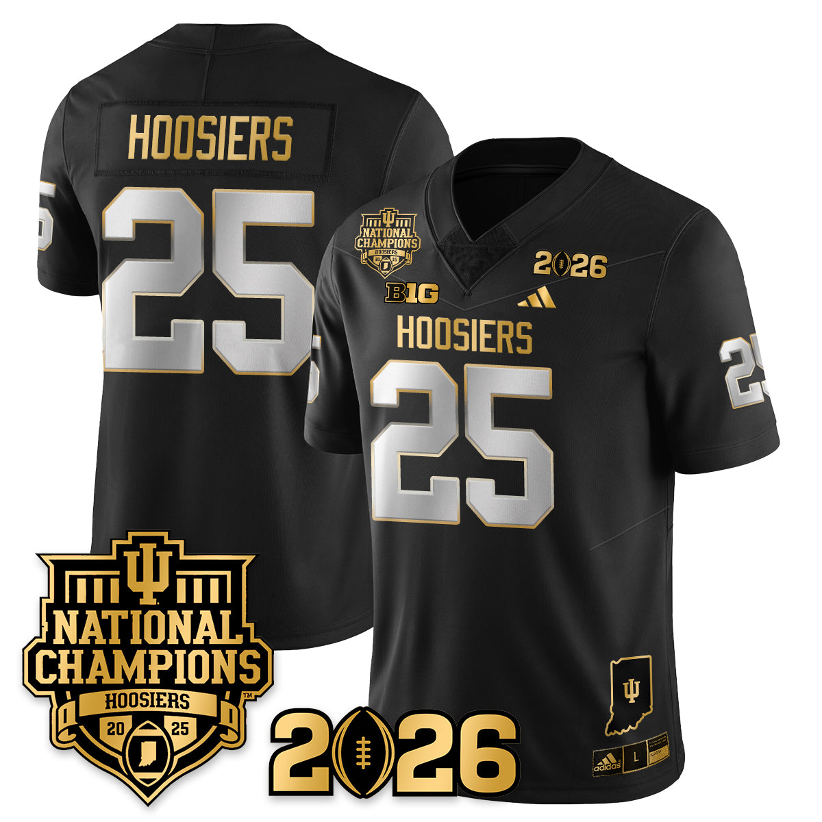Indiana Hoosiers Vapor Limited Football Gold Jersey - 2025 National Champions - All Stitched