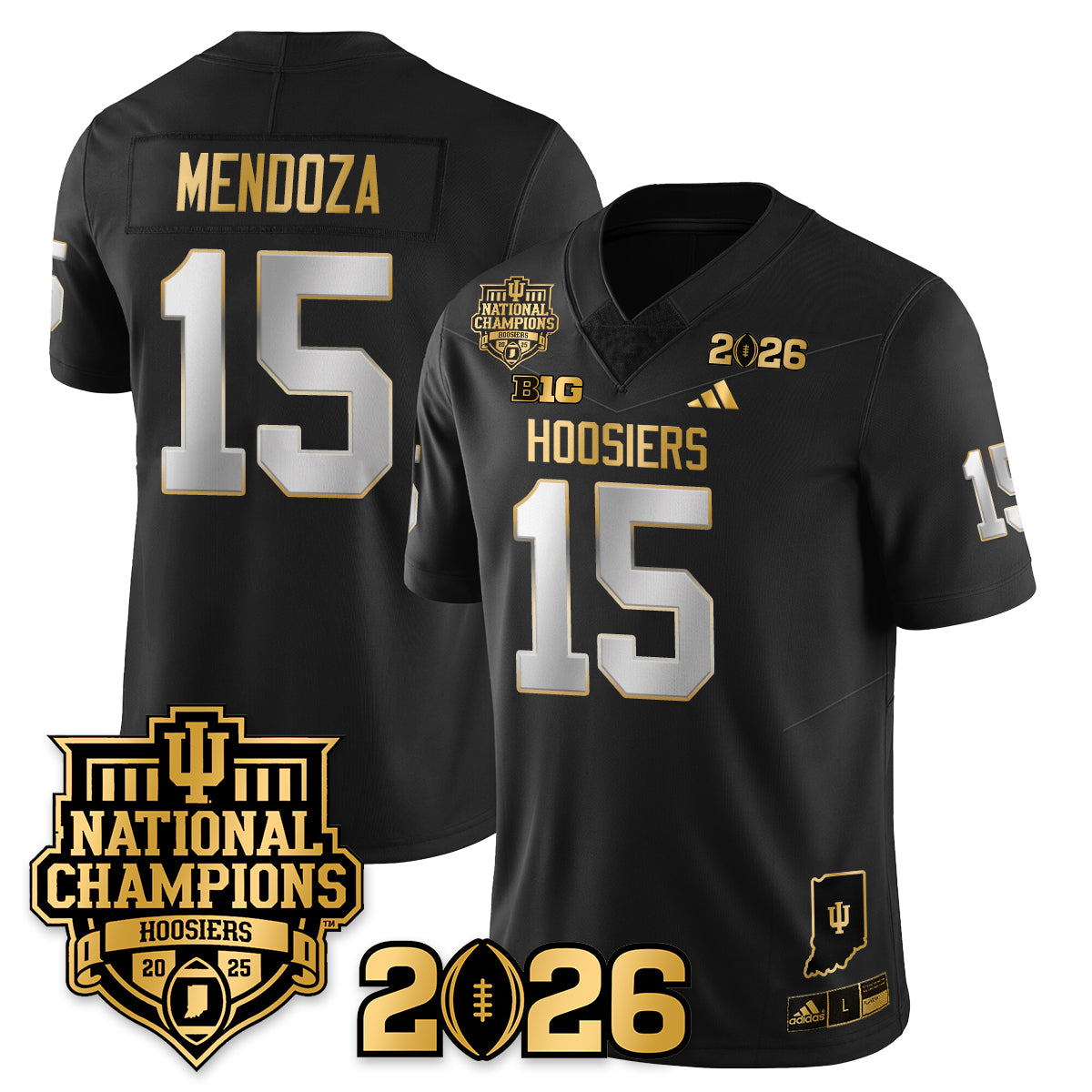 Indiana Hoosiers Vapor Limited Football Gold Jersey - 2025 National Champions - All Stitched