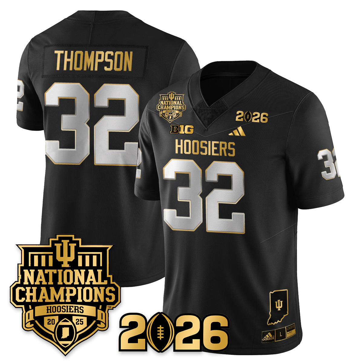 Indiana Hoosiers Vapor Limited Football Gold Jersey - 2025 National Champions - All Stitched