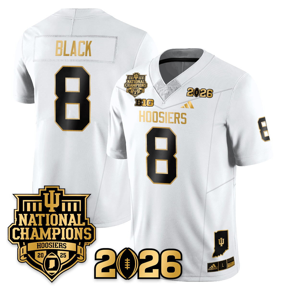 Indiana Hoosiers Vapor Limited Football Gold Jersey - 2025 National Champions - All Stitched
