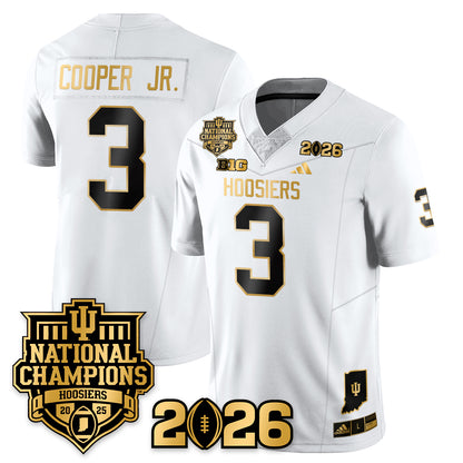 Indiana Hoosiers Vapor Limited Football Gold Jersey - 2025 National Champions - All Stitched