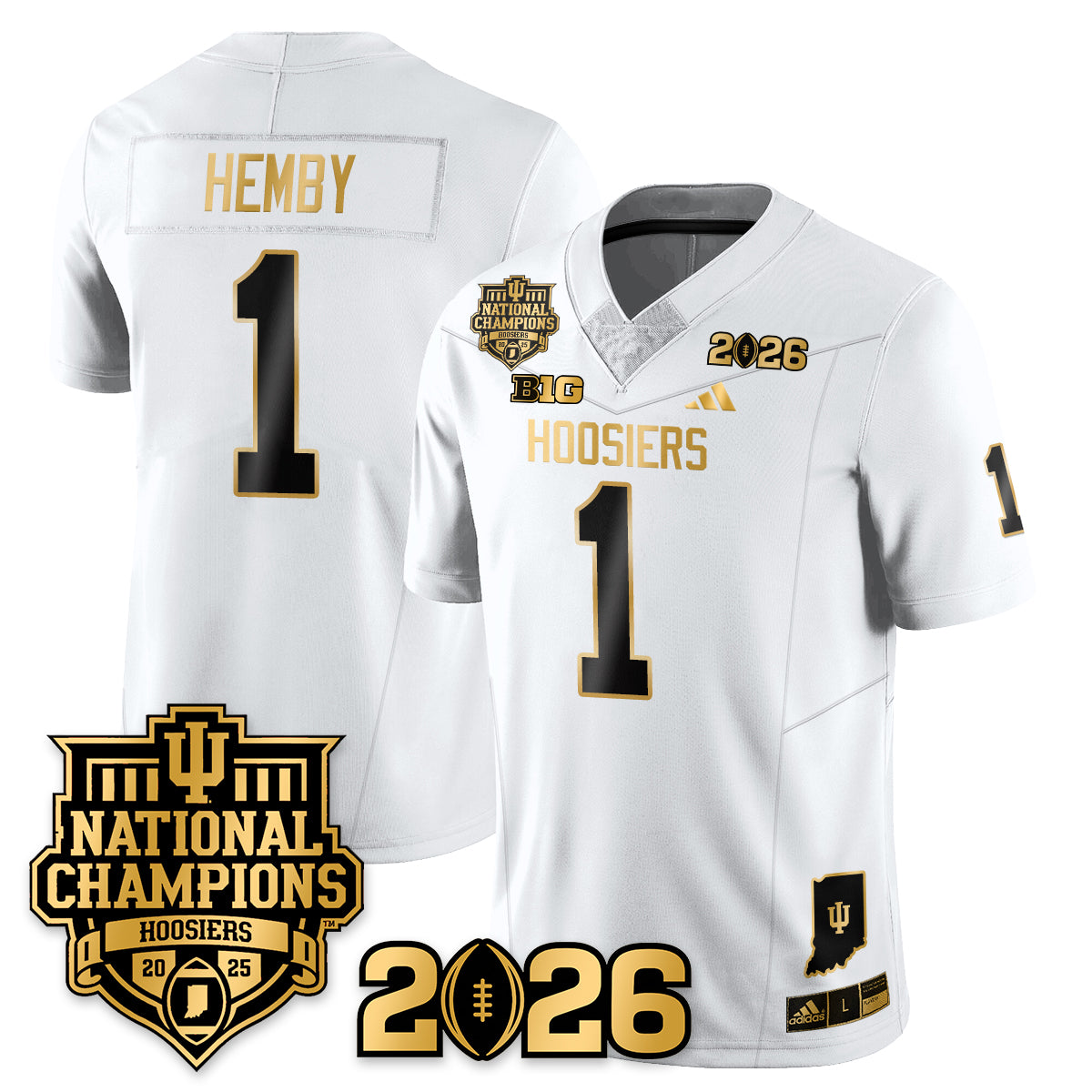 Indiana Hoosiers Vapor Limited Football Gold Jersey - 2025 National Champions - All Stitched