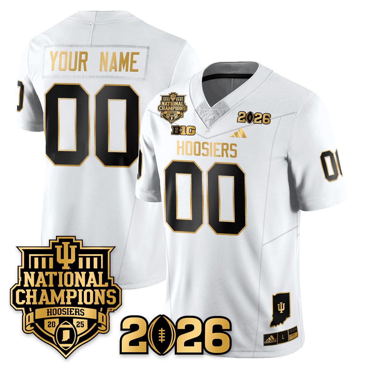 Indiana Hoosiers Vapor Limited Football Gold Jersey - 2025 National Champions - All Stitched