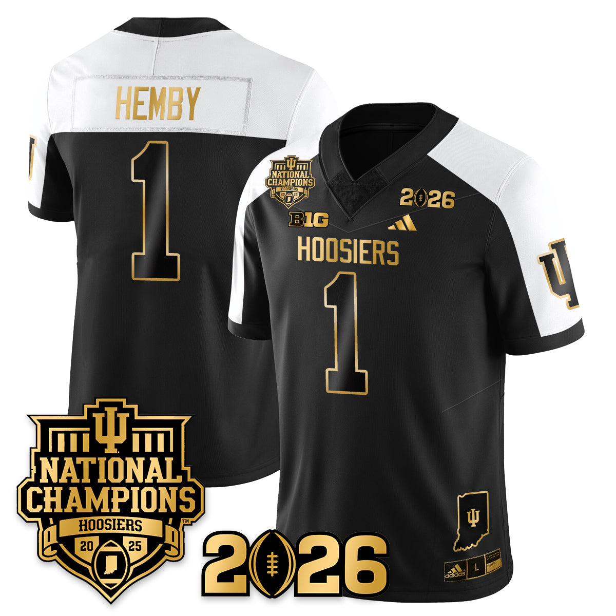 Indiana Hoosiers Vapor Limited Football Gold Jersey - 2025 National Champions - All Stitched