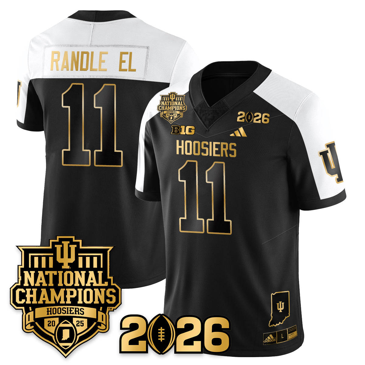 Indiana Hoosiers Vapor Limited Football Gold Jersey - 2025 National Champions - All Stitched