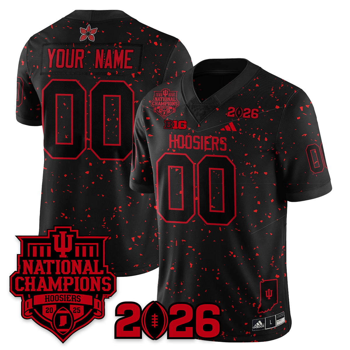 Custom Indiana Hoosiers Stranger Things Vapor Limited Football Jersey - 2025 National Champions - All Stitched