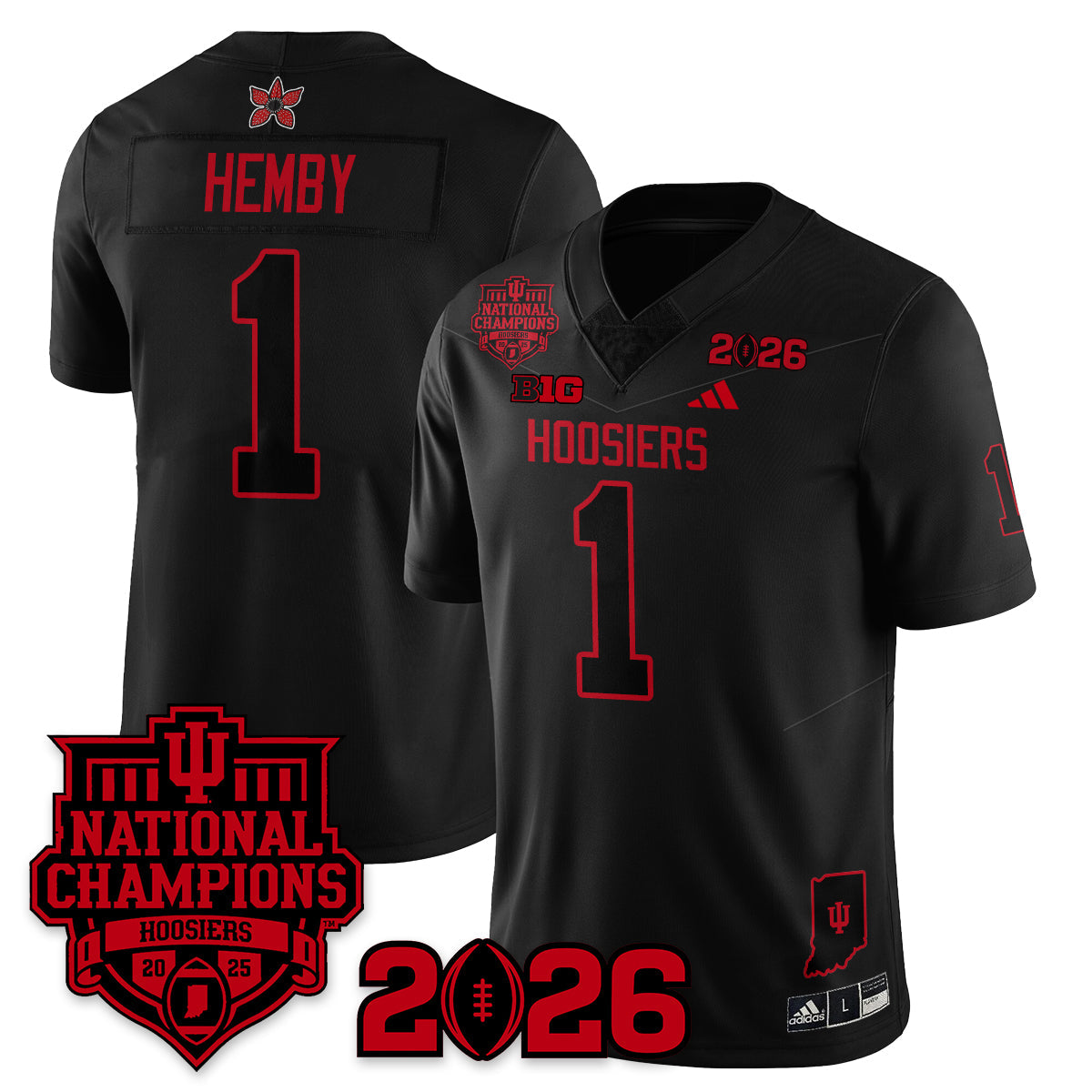 Indiana Hoosiers Stranger Things Vapor Limited Football Jersey - 2025 National Champions - All Stitched
