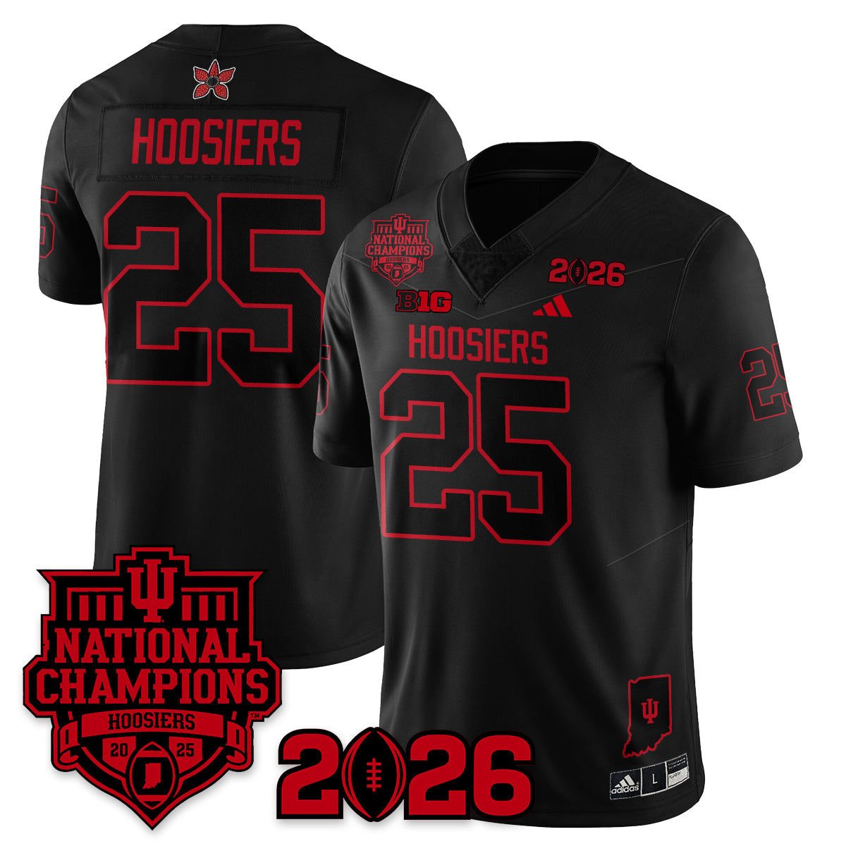 Indiana Hoosiers Stranger Things Vapor Limited Football Jersey - 2025 National Champions - All Stitched