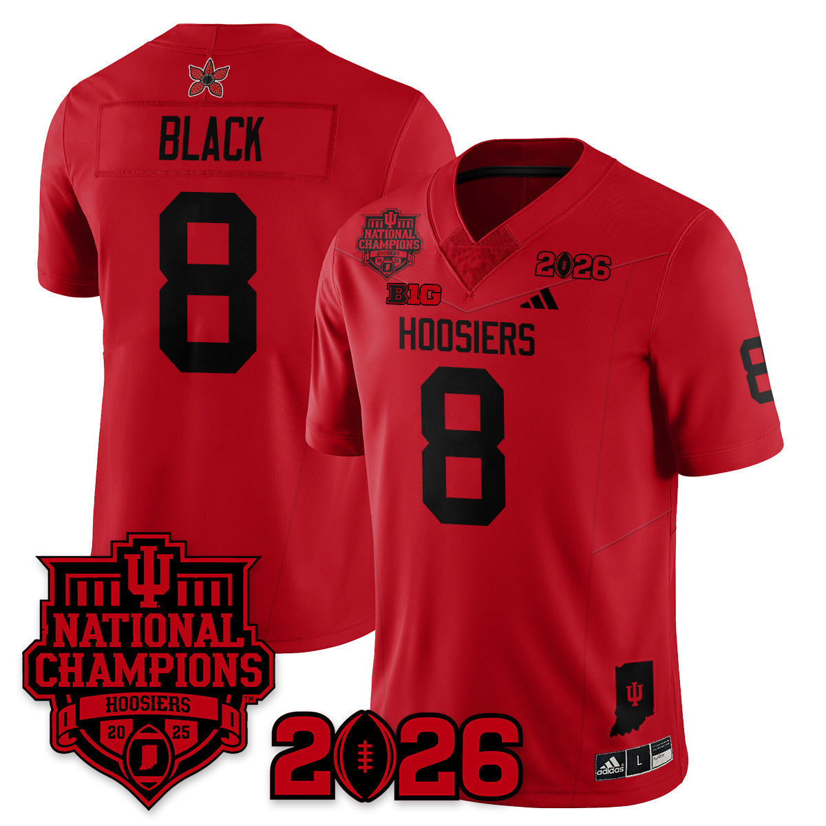 Indiana Hoosiers Stranger Things Vapor Limited Football Jersey - 2025 National Champions - All Stitched