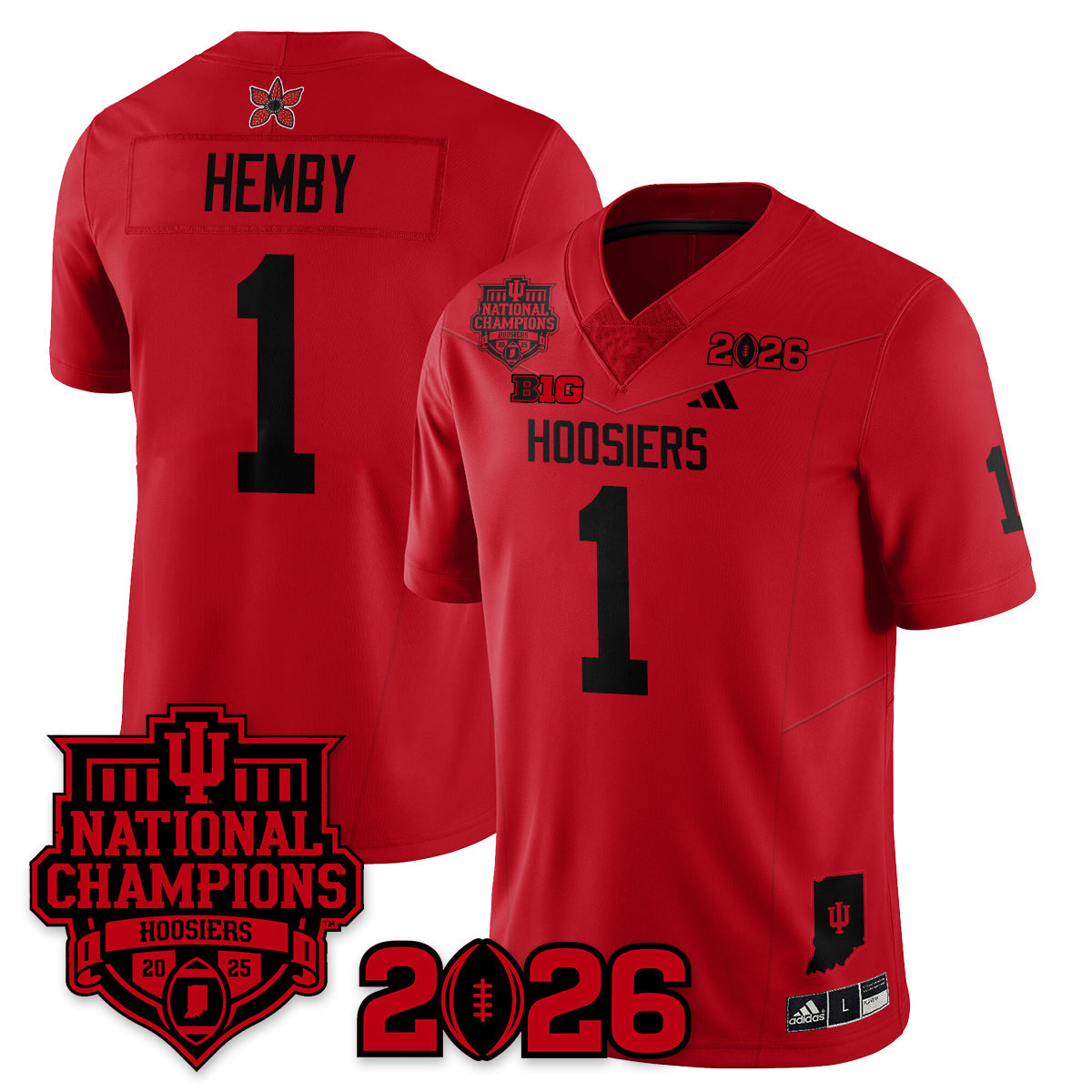 Indiana Hoosiers Stranger Things Vapor Limited Football Jersey - 2025 National Champions - All Stitched