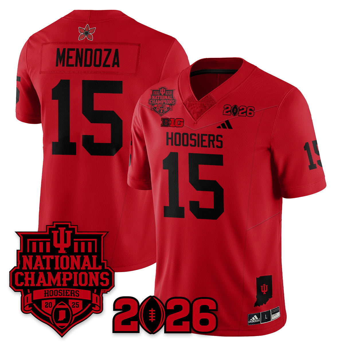 Indiana Hoosiers Stranger Things Vapor Limited Football Jersey - 2025 National Champions - All Stitched