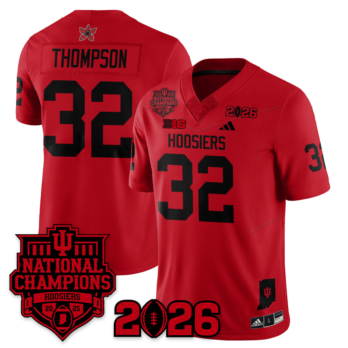 Indiana Hoosiers Stranger Things Vapor Limited Football Jersey - 2025 National Champions - All Stitched