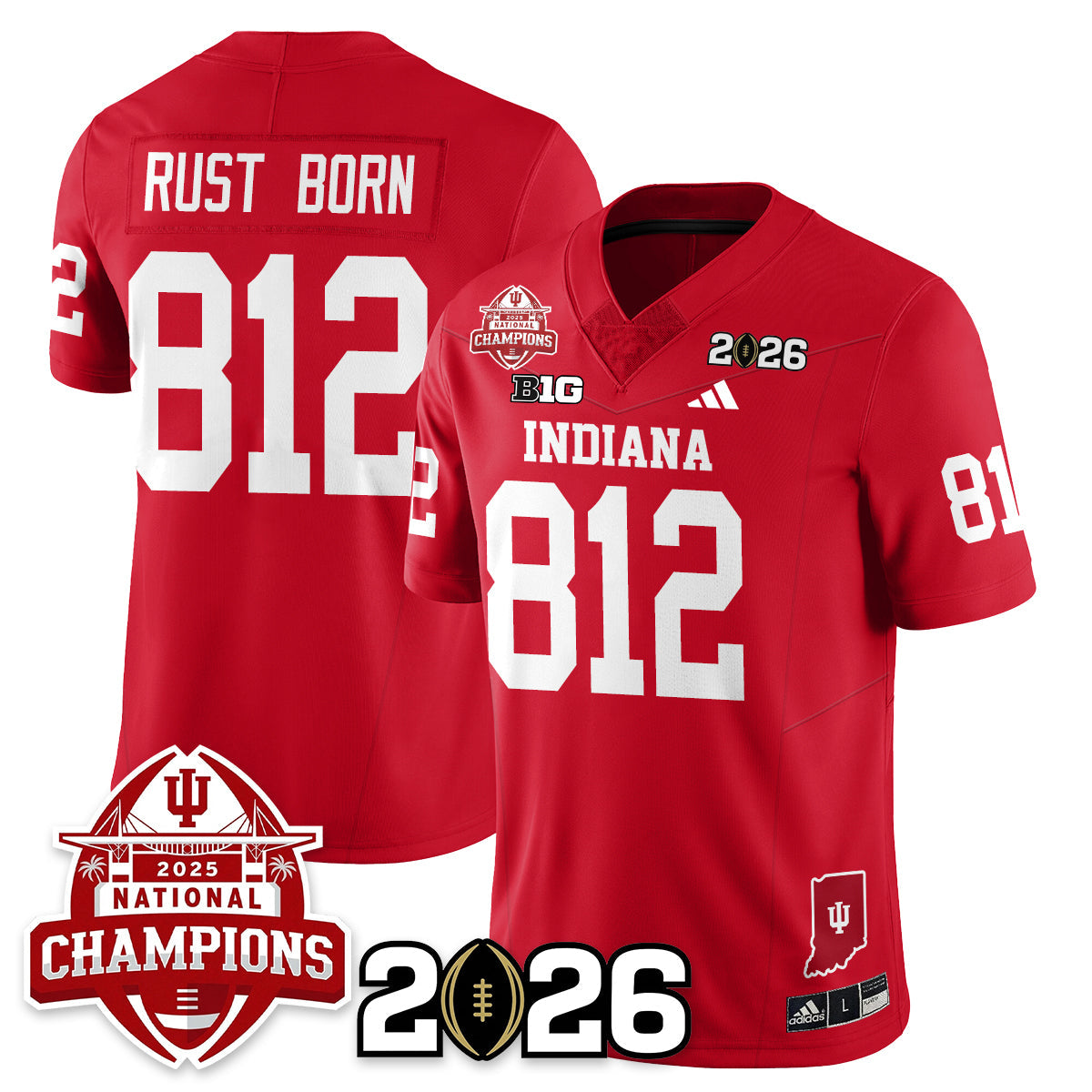 Indiana Hoosiers Vapor Limited Football Jersey V2 - 2025 National Champions - All Stitched